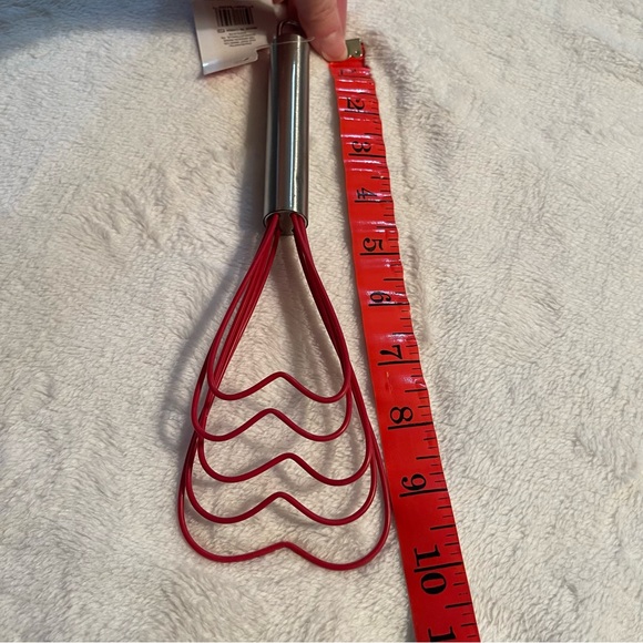 New Heart Shape Flat Egg Whisk 5 Wires Valentines Kitchen Baking Decor Silicone - Picture 8 of 9